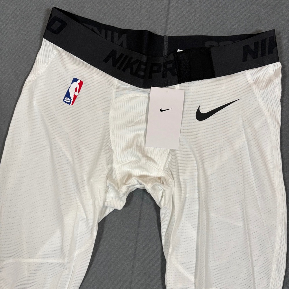Nike Pro NBA Player Issue 3/4 Compression Tights Base Layer White X-Large